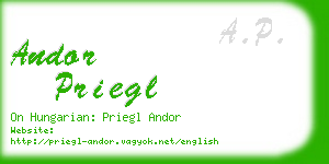 andor priegl business card